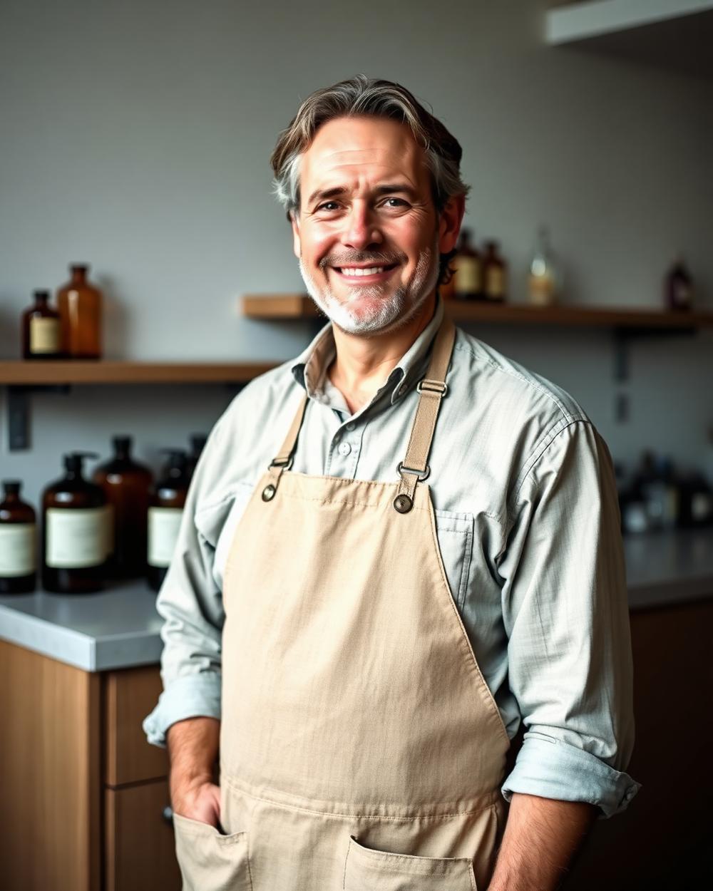 Dr. Herbert in his apothecary